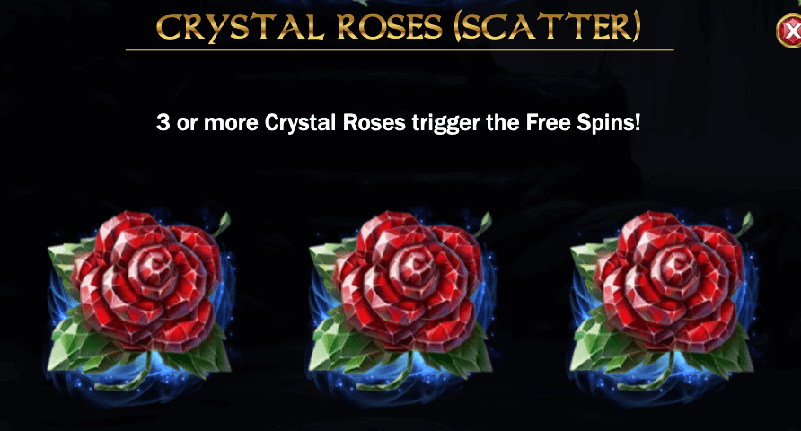 Free Spins, Bonus Round, 15 Crystal Roses: A Tale of Love