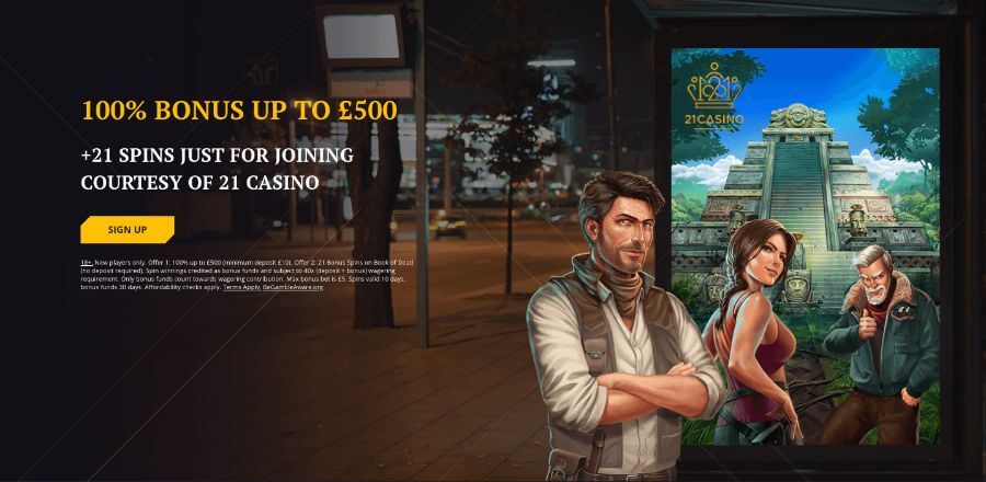 21 Casino welcome offer UK