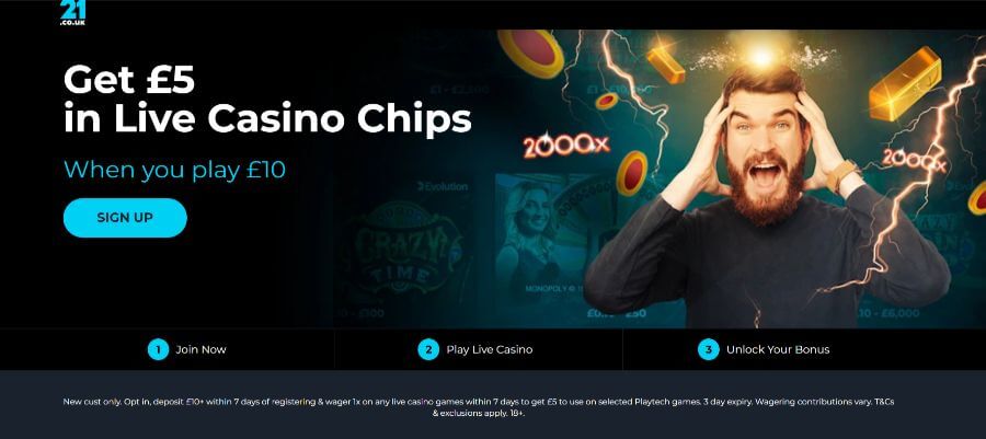 21.co.uk welcome offer UK