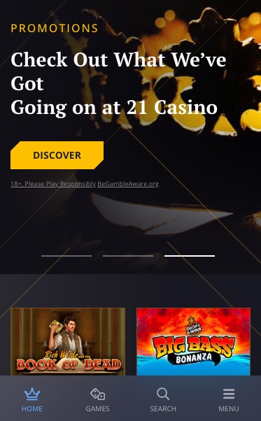 21 Casino mobile
