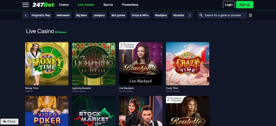 247bet live casino games