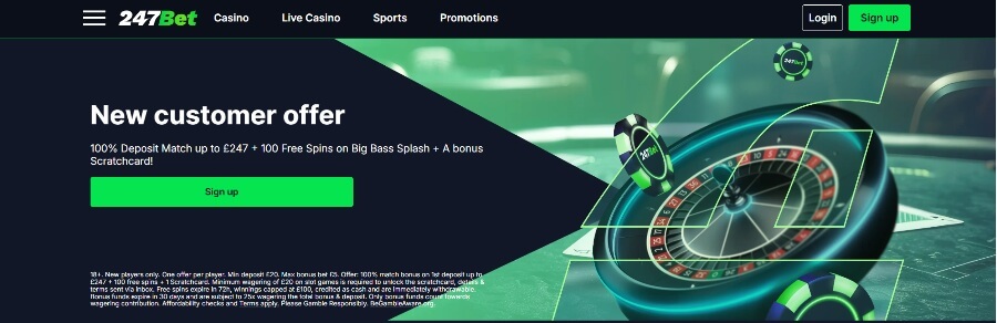 247bet welcome bonus UK