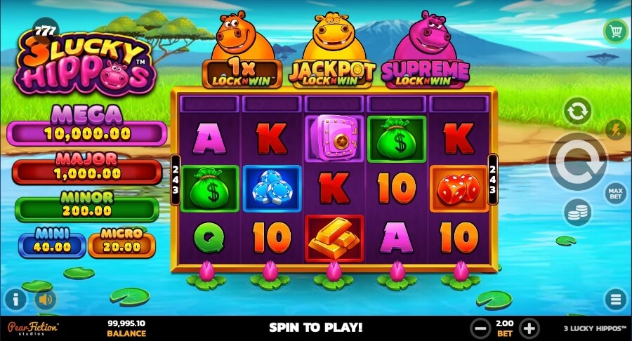 3 lucky hippos games global