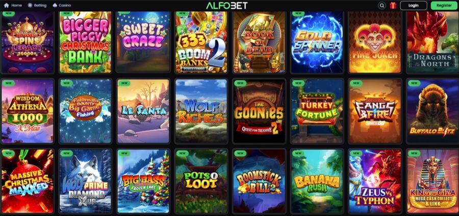 Alfobet UK Casino Slots Lobby