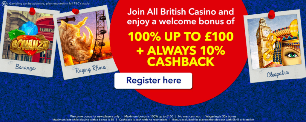 All British Casino Welcome Bonus