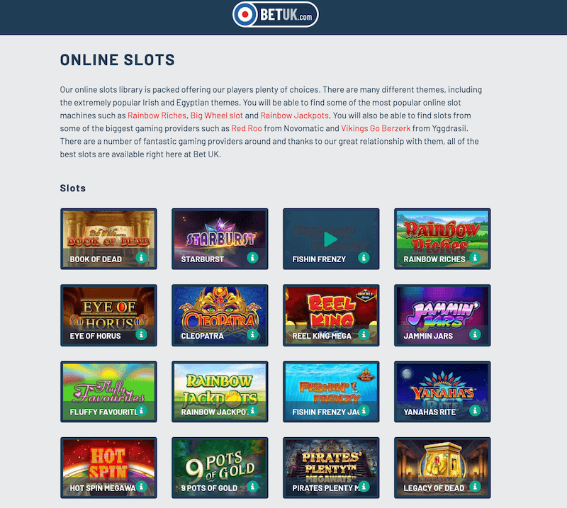 Bet UK - slots