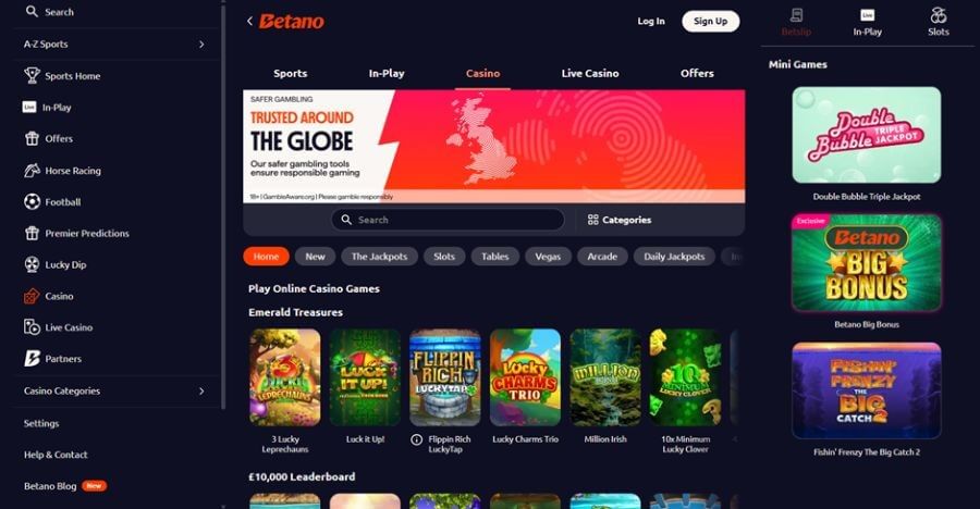 Betano UK homepage