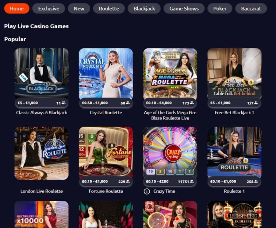 Betano UK live games