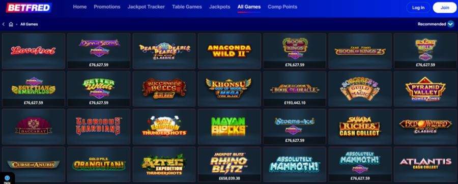 Betfred UK All Games Lobby