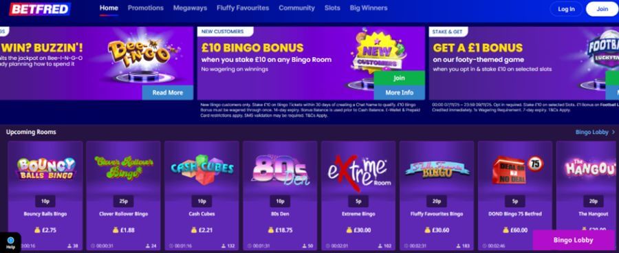 Betfred UK Bingo Lobby