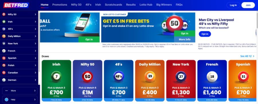 Betfred UK Lotto Lobby