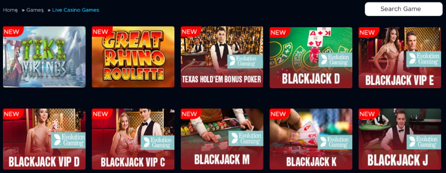 BlueFoxCasino Live dealer games