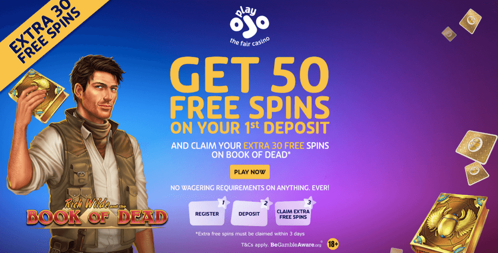 Free Spins bonus at PlayOjo Casino