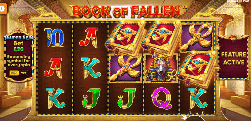 Win Free Spins when you hit three Scatter Symbols in Book of Fallen
