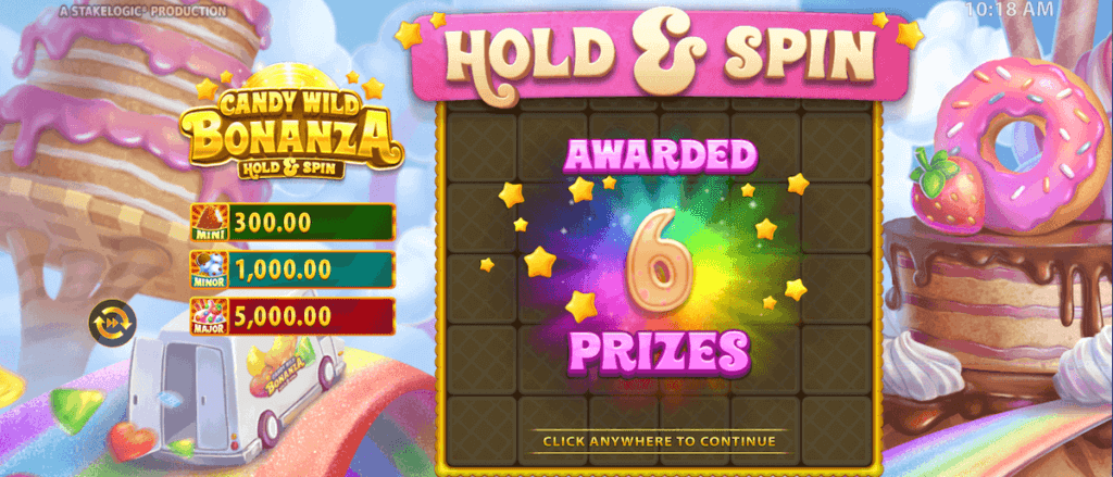 Candy Wild Bonanza Hold & Spin bonus game