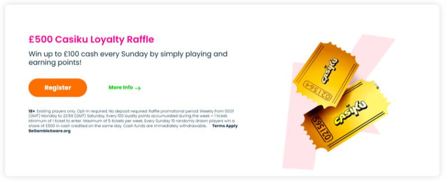 Casiku UK Loyalty Program Raffle