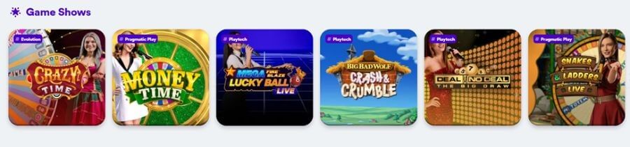 Casumo UK game shows