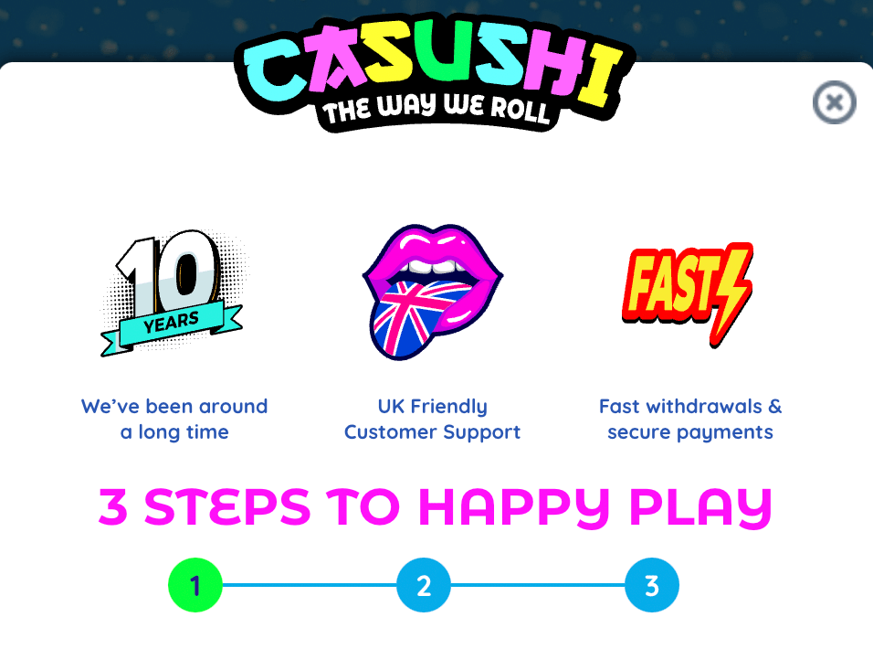 Casushi Casino Registration - account management