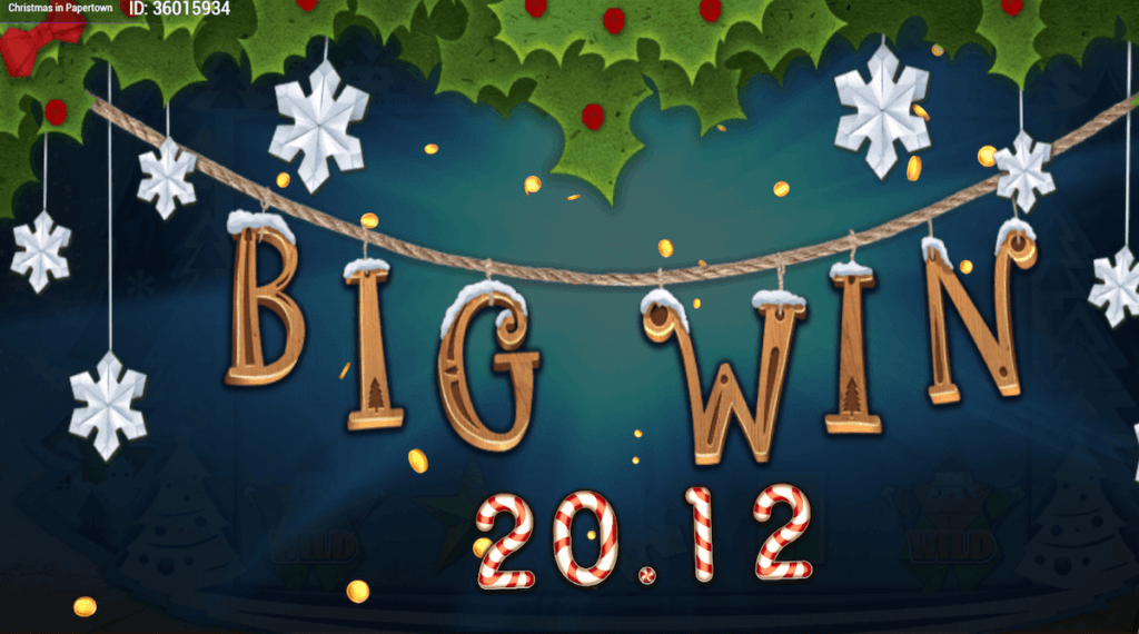Christmas in Papertown online slot, big wins at UK casinos