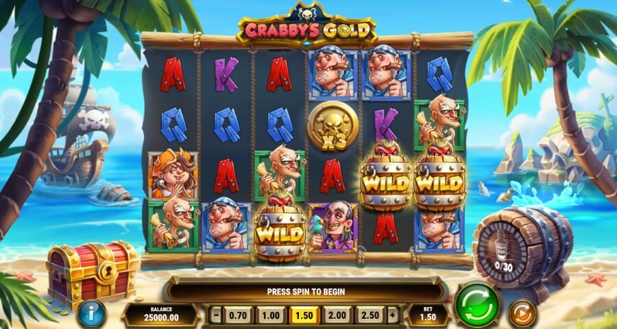 Crabby's Gold UK Slot Game grid