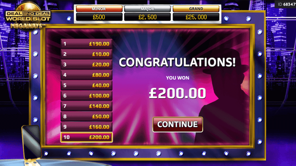 £200 win in Banker's Best Offer game