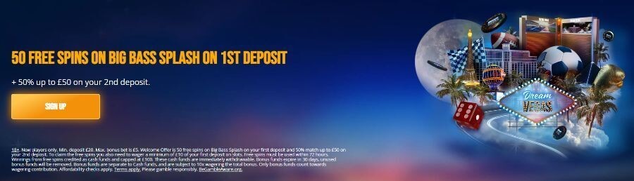 Dream Vegas Welcome Offer UK