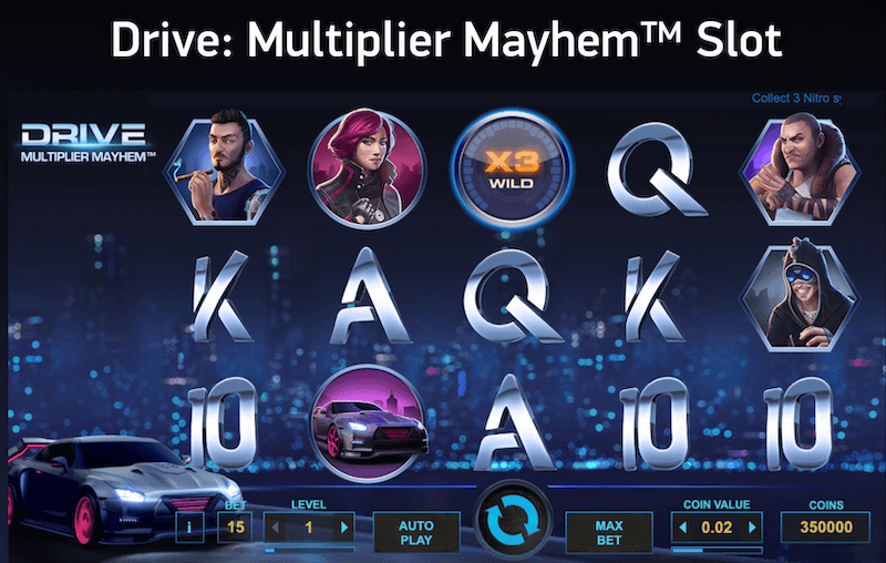 Drive Multiplier Mayhem (NetEnt) – 98% RTP