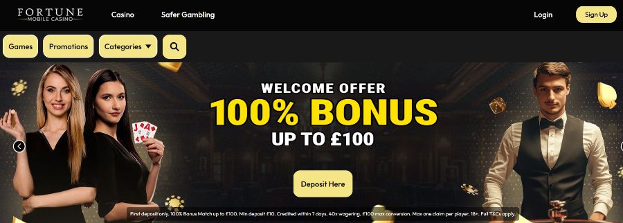 Fortune Mobile Casino UK Welcome Offer