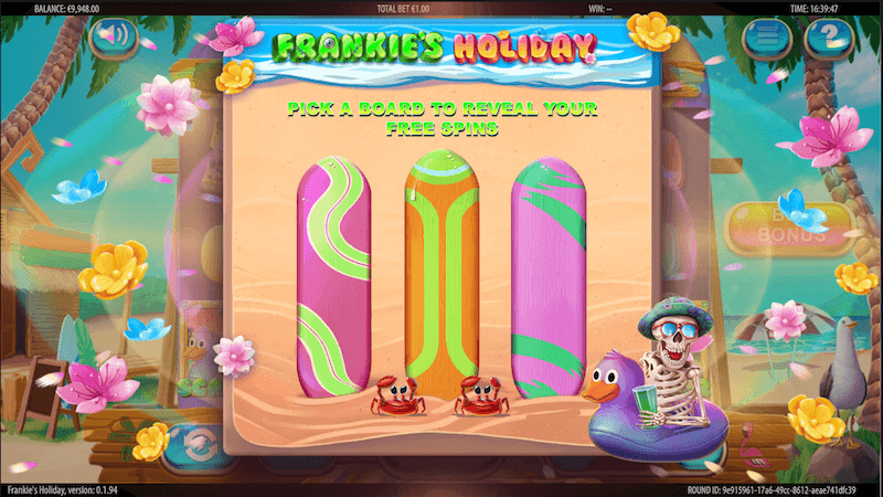 Frankies Holiday - free spins feature