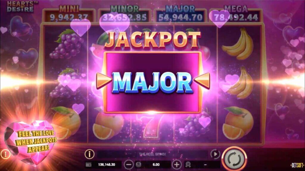 Hearts Desire™ Jackpot feature