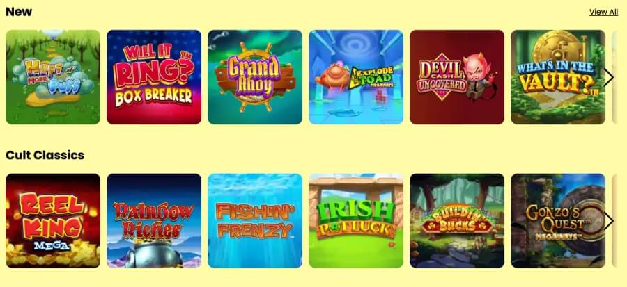 Incredible Spins Casino UK Games