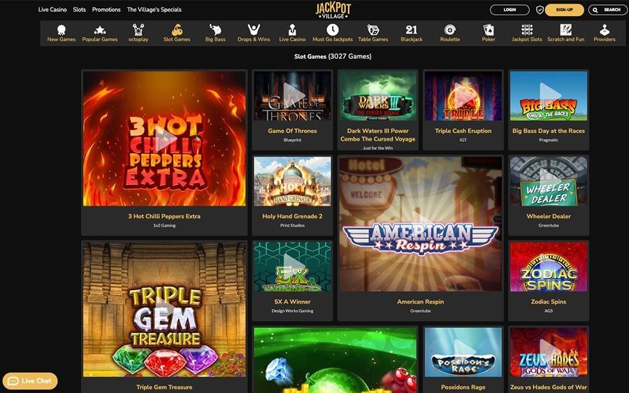 Jackpot Village slots UK