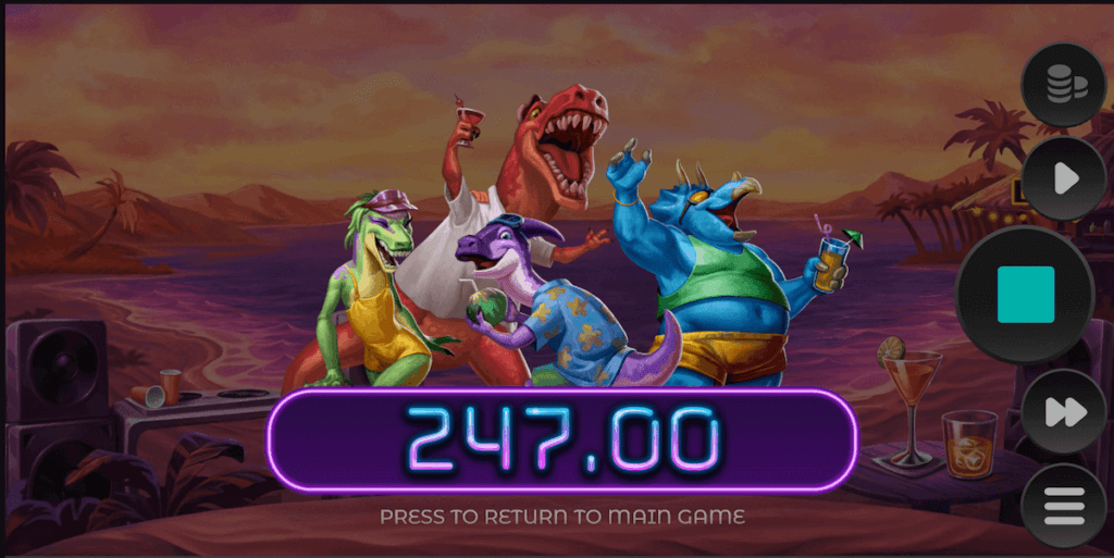 £247 Win playing Jurassic Party online slot
