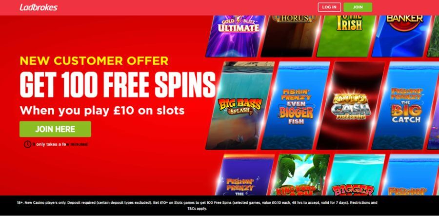 Ladbrokes UK CasinoHawks Exclusive Free Spins Welcome Offer