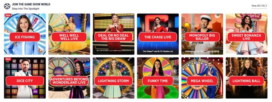 Ladbrokes UK game shows