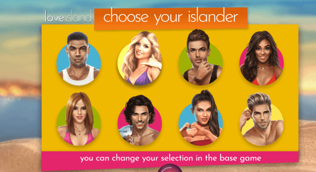 Select Your Characters playing Love Island Online Slot UK