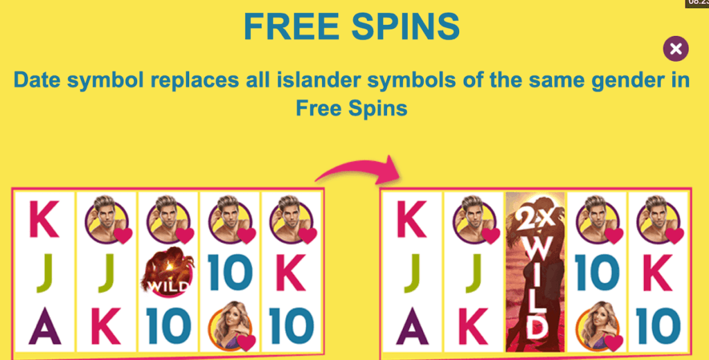Free Spins feature, Love Island, online slot, UK