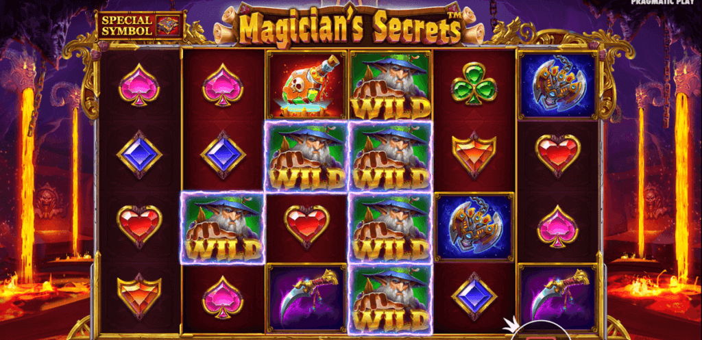 Magician's Secrets, online slot, Wild Symbols