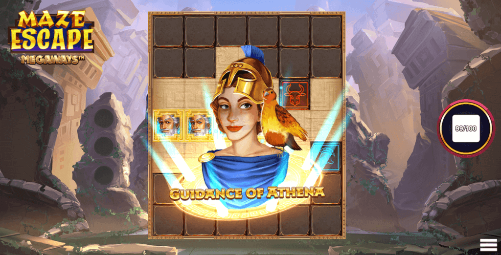 Guidance of Athena feature in Maze Escape Megaways online slot