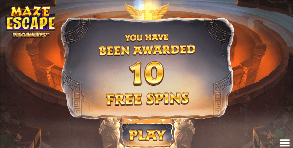 Free Spins Bonus Round activated in Maze Escape Megaways online slot