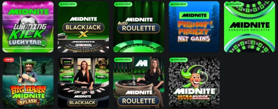 Midnite UK exclusive games