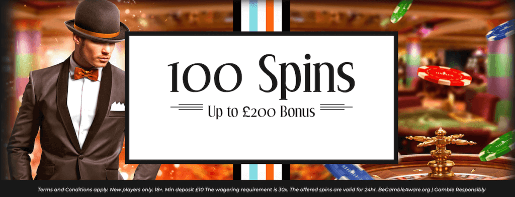 Get 100 Spins at Mr Rex, plus up to £200 Bonus
