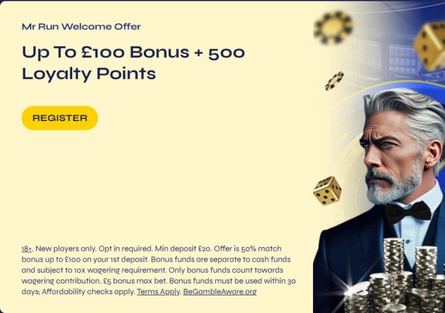 Mr Run uk welcome offer