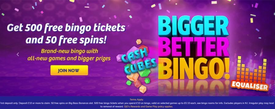 PlayOjo UK Bingo Welcome Offer