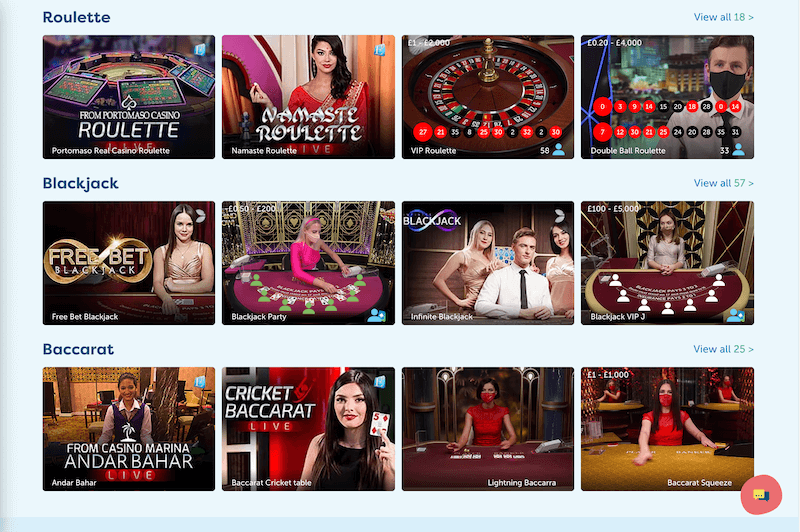 All your favourite table games are available at PlayFrank Casino