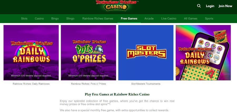 Rainbow Riches Casino Free Games UK