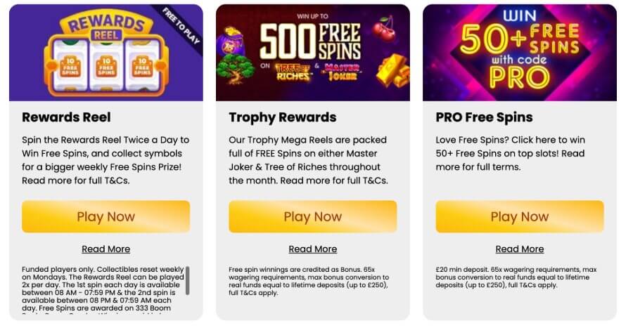 Rainbow Spins offers UK