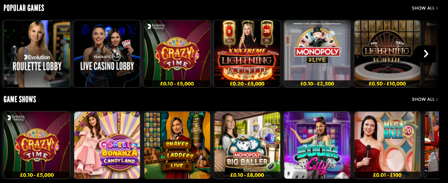 Rizk's Live Casino Collection