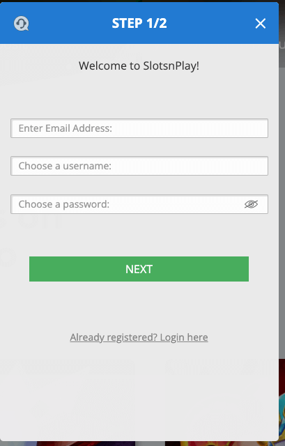 Slotsnplay registration 1