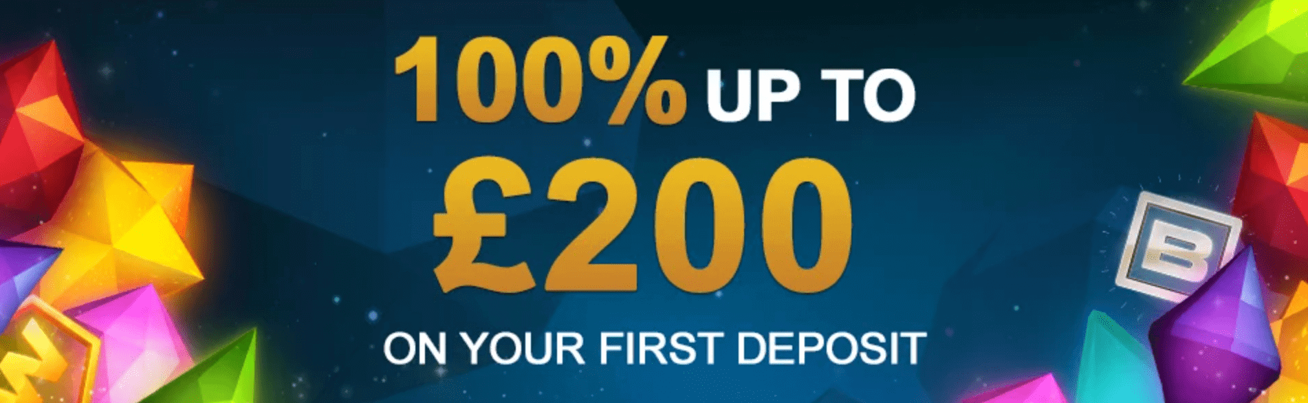 100% deposit bonus up to £200 - Welcome bonus with videoslots